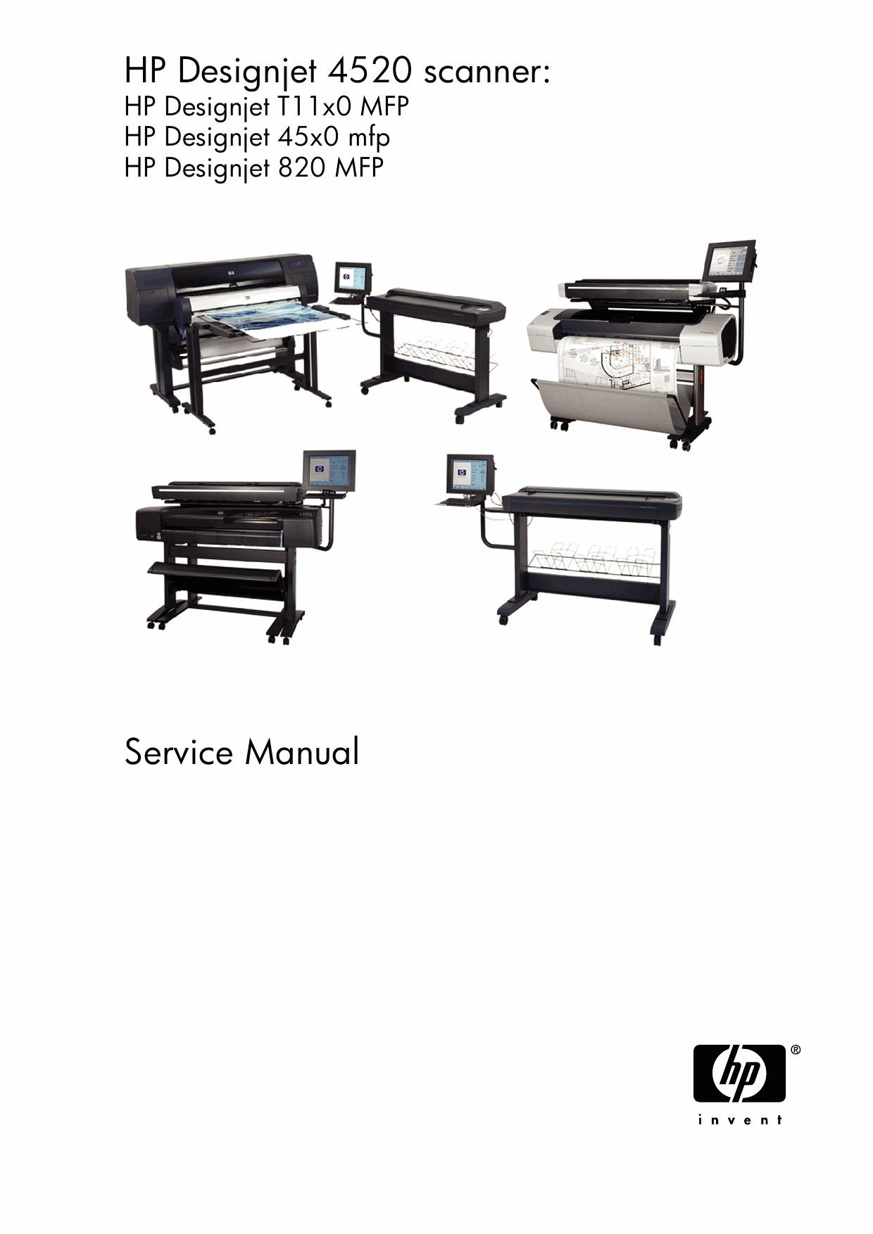 HP DesignJet T1100MFP 4520mfp 4500 Scanner 4520 Scanner 820MFP Service Manual-1